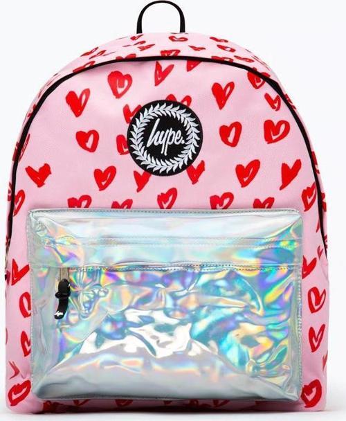 Hype Pink & Red Hearts Backpack (TWLG-751_1SZ)