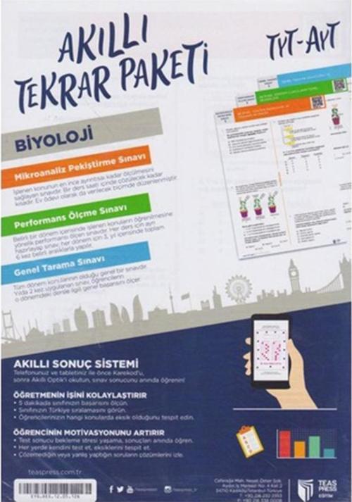 Teas Press Yayınları TYT AYT Biyoloji Akıllı Tekrar Paketleri