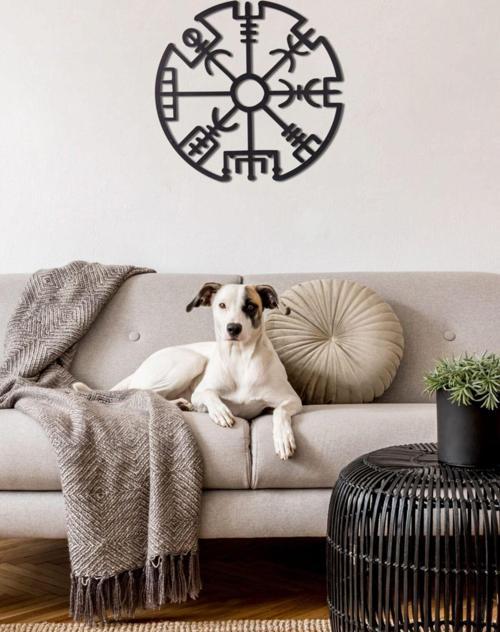 Çerçevesiz Vegvisir Ev & ,Ofis Metal Duvar Tablosu - 60 x 60 Cm