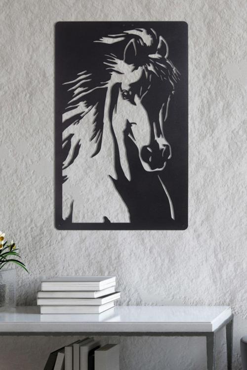 Tekli At Ev&Ofis Metal Duvar Tablosu - 70x45 Cm
