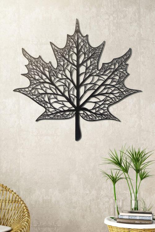 Meşe Yaprağı Ev&Ofis Metal Duvar Tablosu - 55x60 Cm
