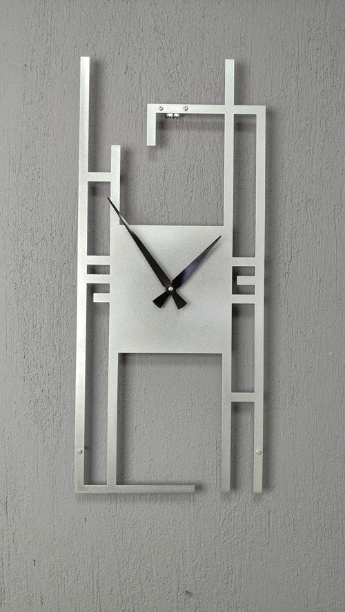 Carisma Metal Silver - Gümüş Dikdörtgen Duvar Saati - Ev - Ofis Saati - Hediye Saat - 100 x 43 Cm
