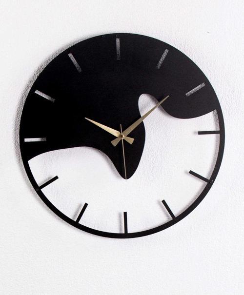 Mudita Metal Siyah Duvar Saati - Hediye Saat - Dekoratif Saat - 1,5 Mm Kalınlık - 40 x 40 Cm