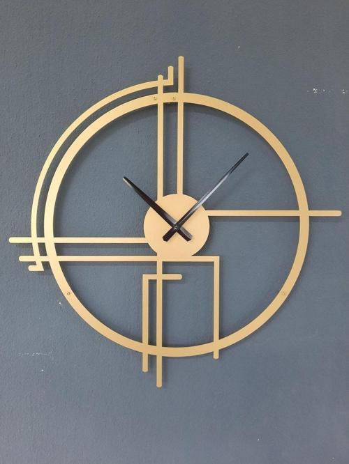 Querencia Metal Gold - Altın Duvar Saati 1,5 Mm Kalınlık 60x60 Cm