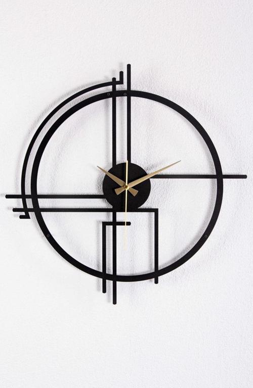Querencia Metal Siyah Duvar Saati 1,5 Mm Kalınlık 60x60 Cm