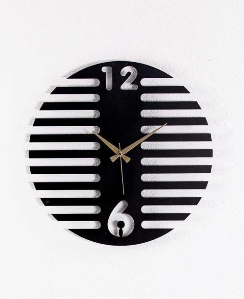 Retro Metal Siyah Duvar Saati 1,5 Mm Kalınlık 50x50 Cm