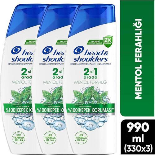 Mentol Ferahlığı 2in1 Şampuan 330 ml x 3