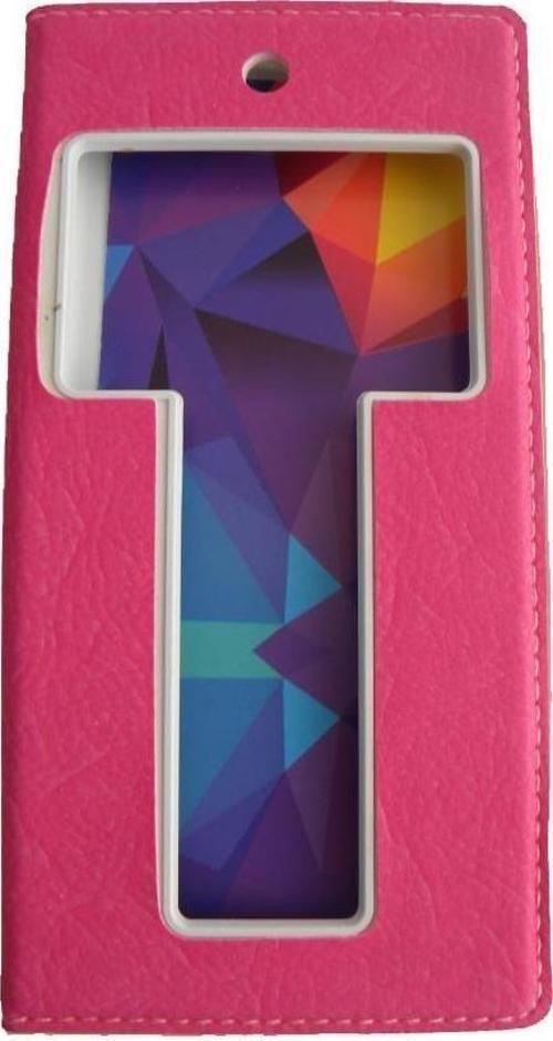 Discovery One 4G/GM5 ile Uyumlu Suni Deri KK-147 Kapaklı Koruma Kılıfı Pembe