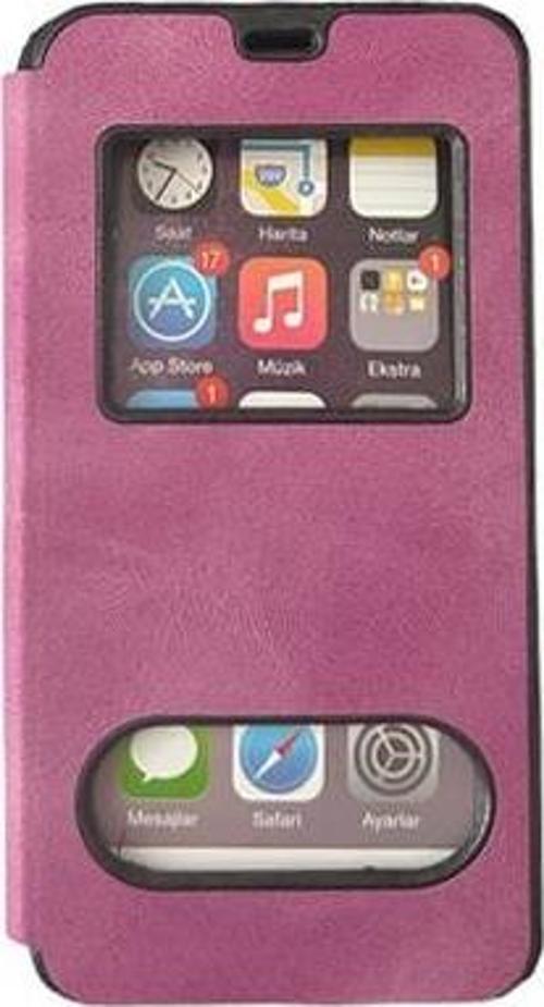 Venus V5 ile Uyumlu Premium Kapaklı Kılıf Mor