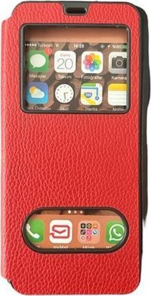 Redmi 9T ile Uyumlu Premium Kapaklı Kılıf Kırmızı