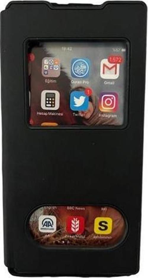 Redmi Note 10 ile Uyumlu Kapaklı Kartlıklı Cüzdanlı Kılıf Siyah