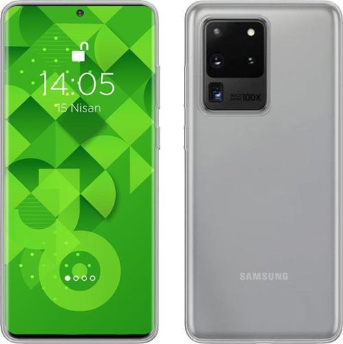 Galaxy S20 Ultra ile Uyumlu Tıpalı Kamera Korumalı ile Uyumlu Silikon Kılıf Şeffaf