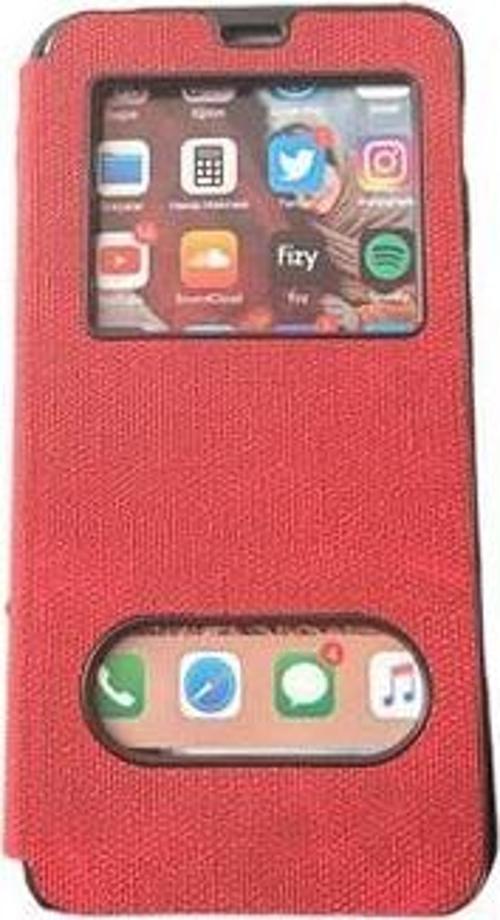 Redmi 7 ile Uyumlu Premium Kapaklı Kılıf Kırmızı