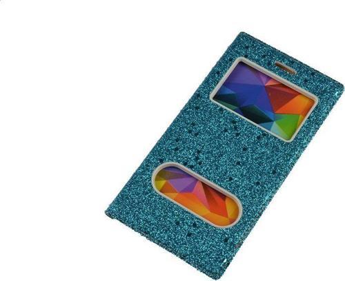 Galaxy J5 2016 ile Uyumlu Simli Kapaklı Kılıf Mavi KK-148