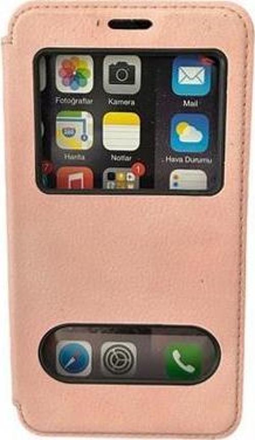 Galaxy J7 Duo ile Uyumlu Premium Kapaklı Kılıf Açık Pembe