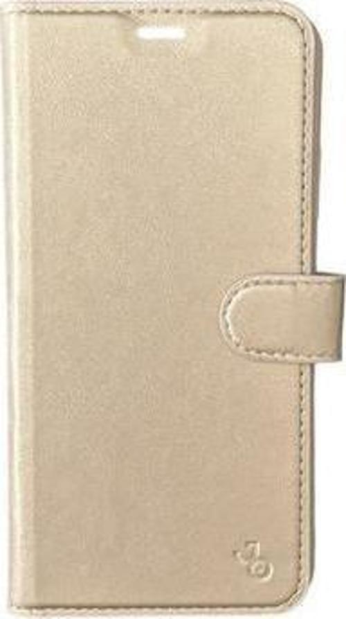 iPhone 11 Pro Max ile Uyumlu Kapaklı Kartlıklı Cüzdanlı Kılıf Gold