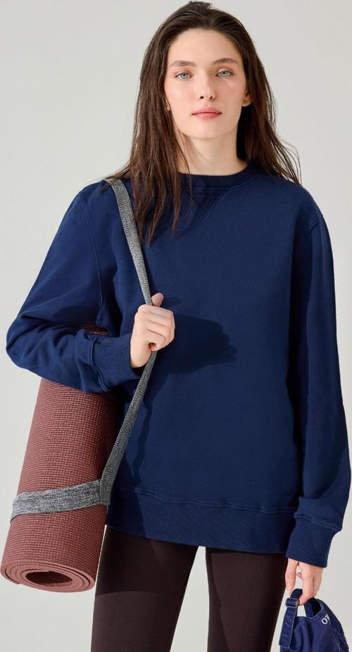 Lydney Kadın V Detaylı Sıfır Yaka Sweatshirt Lacivert