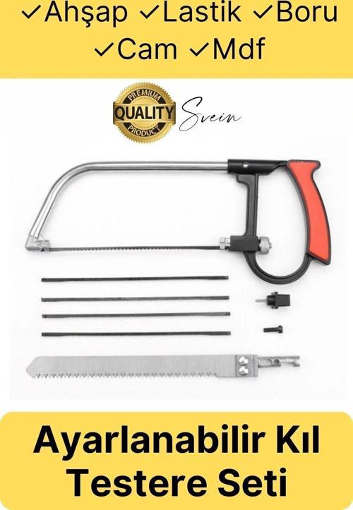 Çok Amaçlı Ev Tipi Güçlü 4 Yedek Bıçak Ayarlanabilir Ahşap Lastik Boru Kesim Kıl Testere Kesme Seti