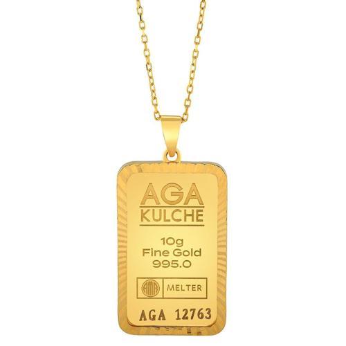 10 gr Kalemli Altın Külçe Kolye