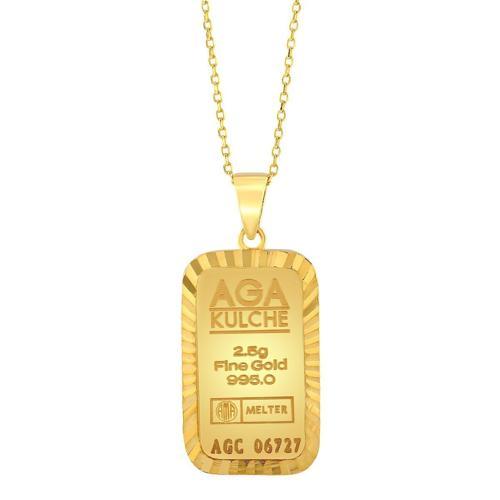 2.5 gr Kalemli Altın Külçe Kolye