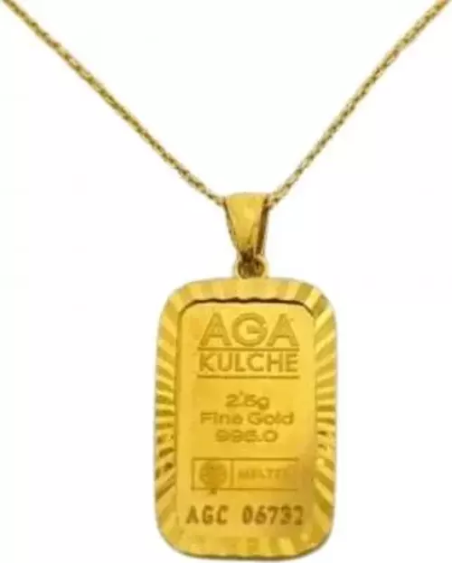 2.5 gr Kalemli Altın Külçe Kolye