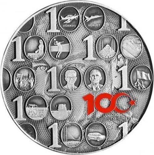 Türkiye Yüzyılı Okside Gümüş Sikke Coin