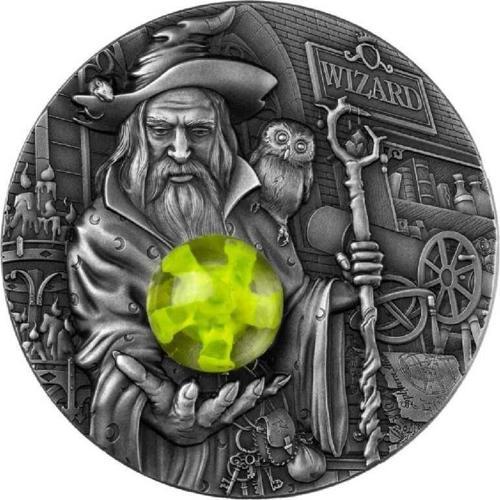 Büyücü Kristal Taşlı Gümüş Sikke Coin
