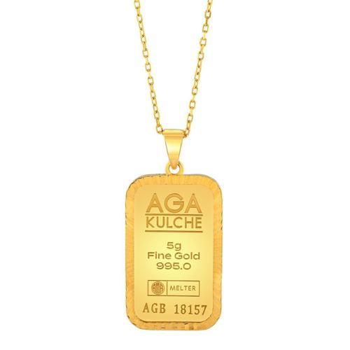 5 gr Kalemli Altın Külçe Kolye