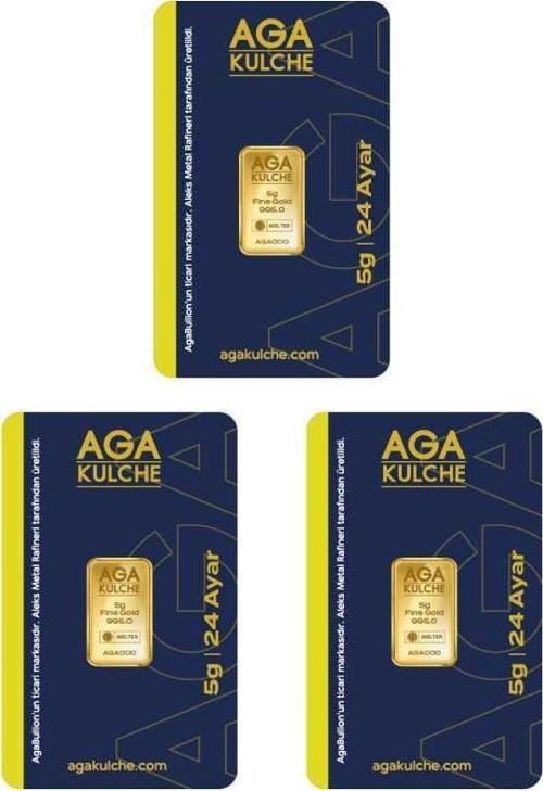 5 Gram 24 Ayar Külçe Altın 3 Adet