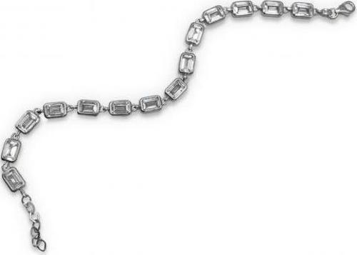 Gümüş Zirkon Taşlı Zümrüt Kesim Bileklik