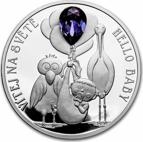 Hoş Geldin Bebek Kristal Taşlı 2023 1 Ons Gümüş Sikke Coin