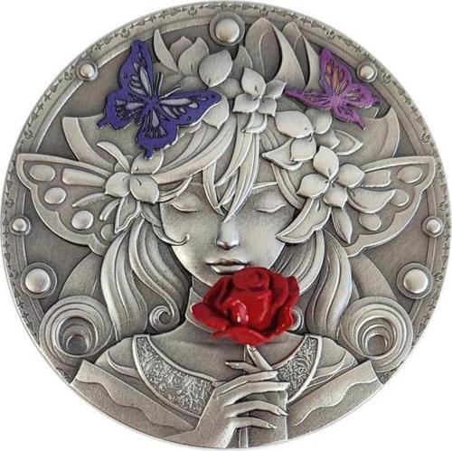 I Love You Lady With Butterflies 2023 145 gr Gümüş Kaplama Bakır Sikke Coin