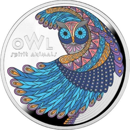 Renkli Baykuş Gümüş Sikke Coin