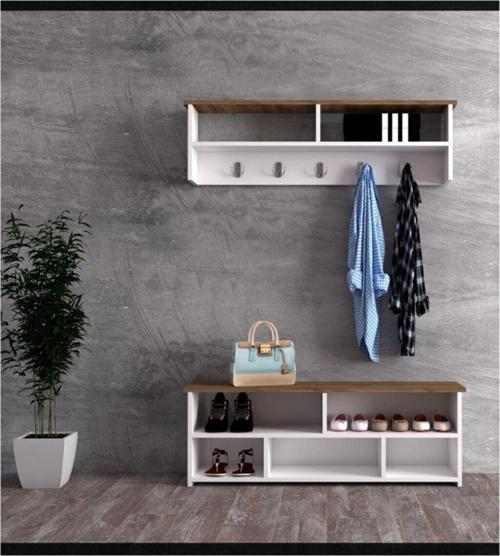 DemonteHome Venedi̇kdh Portmanto Beyaz Cevi̇z