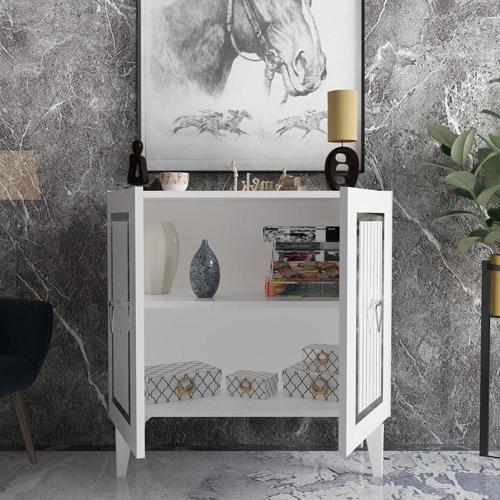 DemonteHome Capri̇dh Çok Amaçli Dolap , Ki̇taplik , Mutfak Dolabi Beyaz-Gümüş