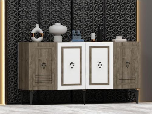 DemonteHome Asyadh Konsol 4 Kapaklı Ceviz Beyaz