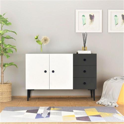 DemonteHome Avattardh 3 Kapakli ,Rafli Konsol Beyaz-Antrasi̇t