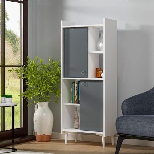 DemonteHome Leedsdh Ki̇taplik Ve Çok Amaçli Dolap Beyaz Antrasi̇t