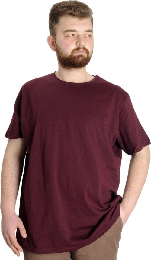 Büyük Beden Erkek Tshirt Bisiklet Yaka Basic 20031 Mürdüm