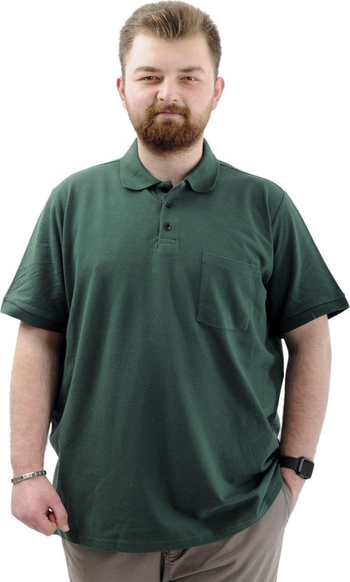 Büyük Beden Erkek T-Shirt Polo Yaka Cepli Klasik 20550 Nefti