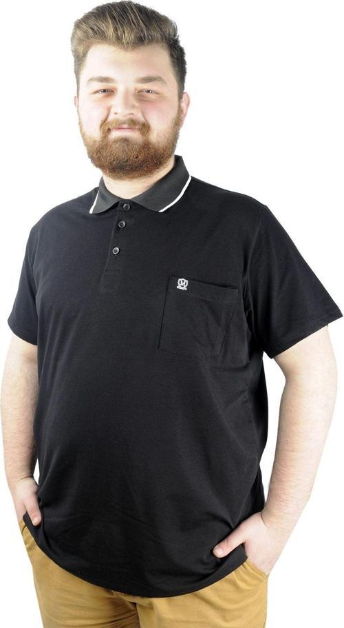 Büyük Beden T Shirt Polo Likralı Süprem Cepli 21558 Siyah