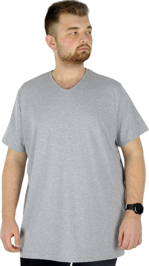 Büyük Beden T-Shirt V Yaka Likralı 20150 Grimelanj