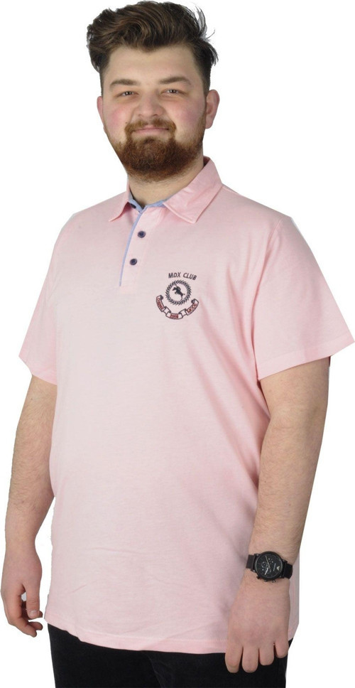 Büyük Beden Erkek T-Shirt Polo Mdx Club 22305 Somon