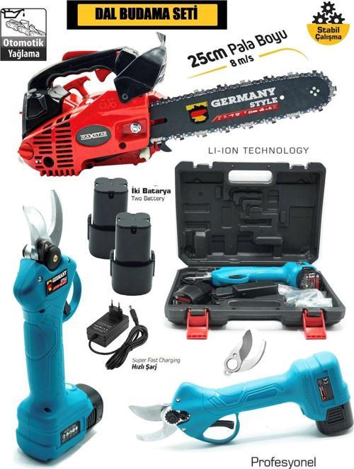 Dal Budama Seti 25 CC Benzinli Testere -Akülü Makas İkili Set