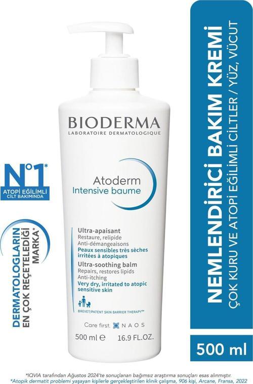 Atoderm Intensive Balm Çok Kuru Atopi Eğilimli Cilt Nemlendirici Onarıcı Krem Yetişkin, Çocuk 500 Ml