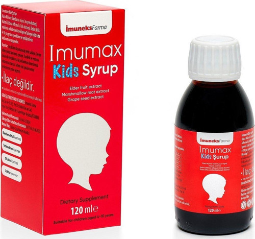 Kids Şurup Kara Mürver Meyve, Hatmi Kök, Üzüm Çekirdeği Ekstresi İçeren Gıda 120 Ml