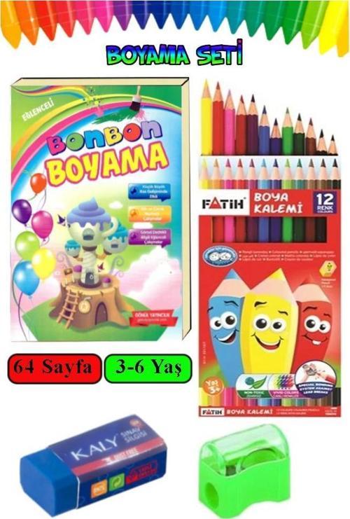 Boyama Kitabı Kalın 1 Adet 3-6 Yaşa Uygun Boyama Kitabı 64 Sayfa Çek Kopar Boya Kuruboya Silgi Kalemtıraş Okul Öncesi