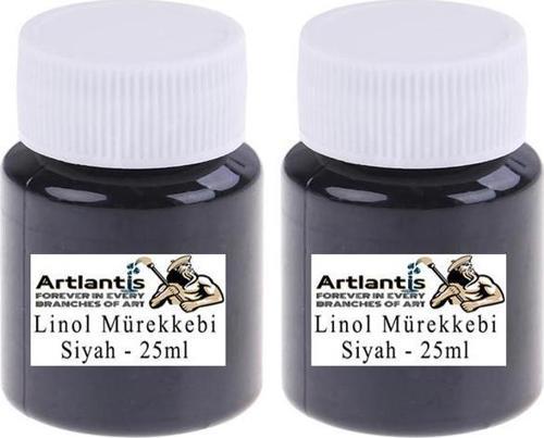 Linol Mürekkebi Siyah 25 ml 2 Adet Linol Baskı Mürekkebi Blok Baskı Sanat Hobi