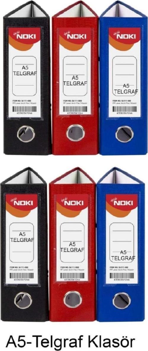 Telgraf Klasör Geniş A5 Plastik 3 Renk 6 lı 1 Paket