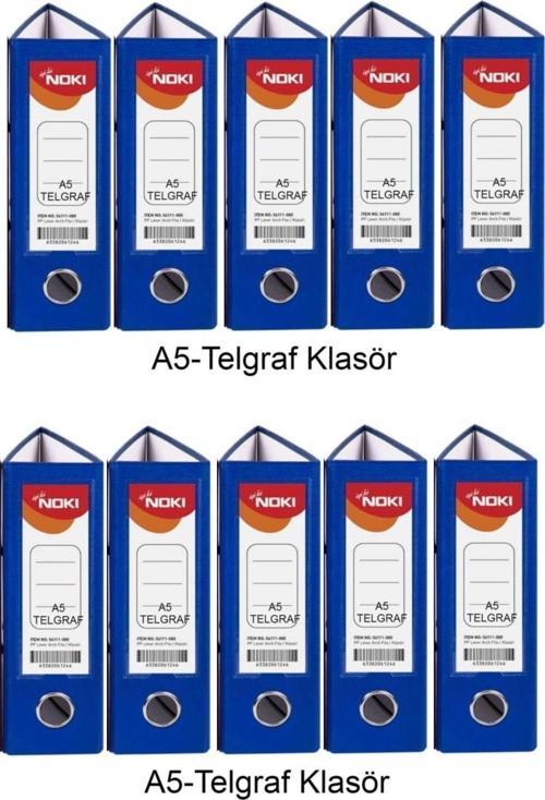 Telgraf Klasör Mavi Geniş A5 Plastik 10 Adet
